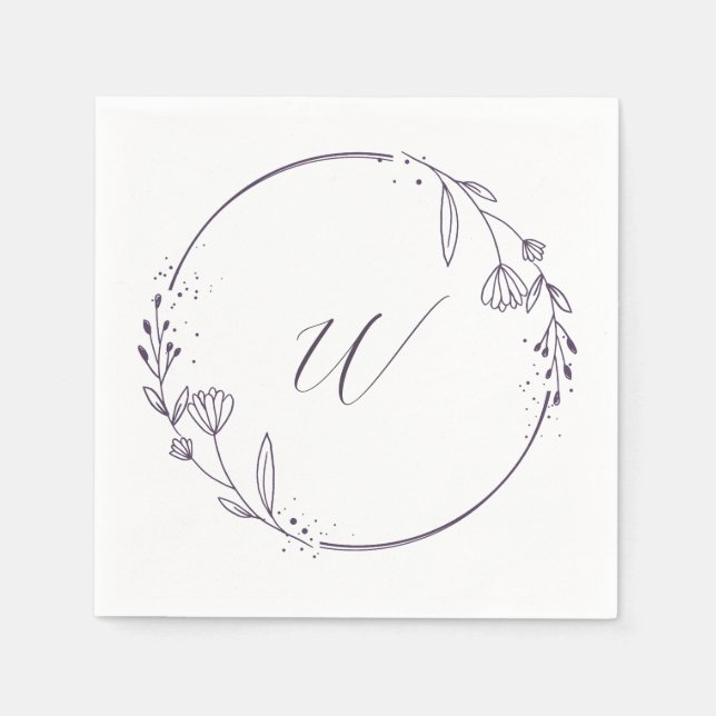 Servilleta De Papel Servilletas Iniciales para la Recepción de Boda (Anverso)