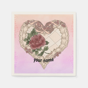 Servilleta De Papel servilletas Lacey Ribbon Heart