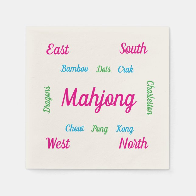 Servilleta De Papel Servilletas lindas de mahjong (Anverso)