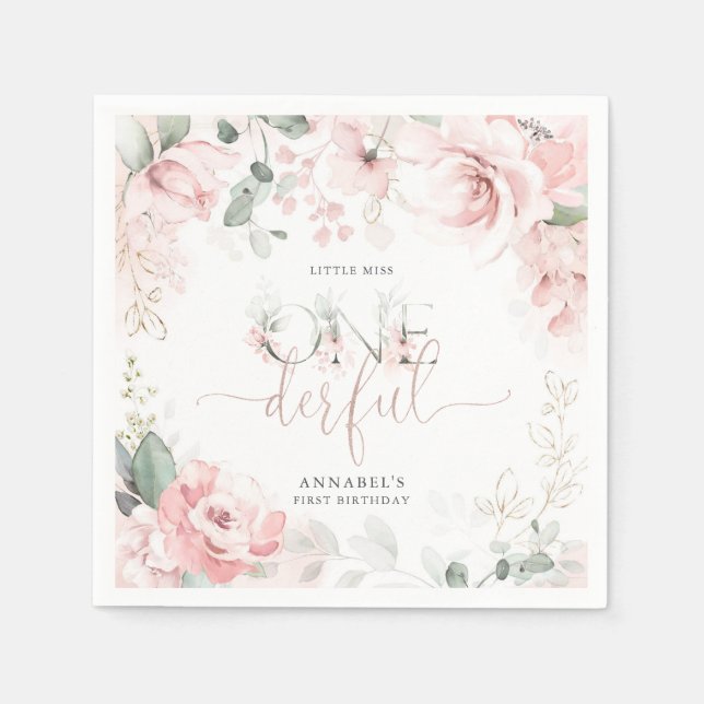 Servilleta De Papel Servilletas Little Miss Onederful (Anverso)