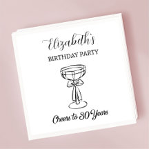 Servilletas Modernas B&W Cheers para 30 años de cu