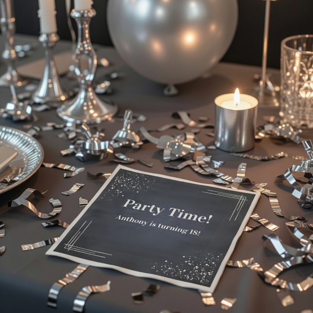 Servilleta De Papel Servilletas modernas de cumpleaños 18 azul oscuro  (Subido por el creador)