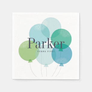 Servilleta De Papel Servilletas modernas de cumpleaños con globos