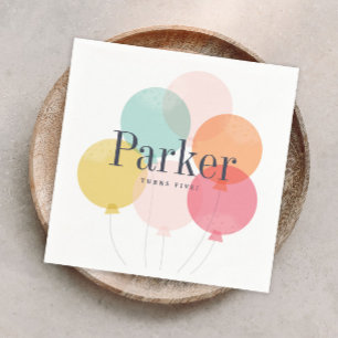 Servilleta De Papel Servilletas modernas de cumpleaños con globos
