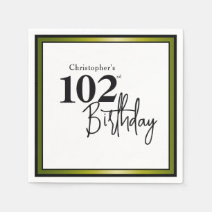 Servilleta De Papel Servilletas modernas para cumpleaños 102 Elegantes