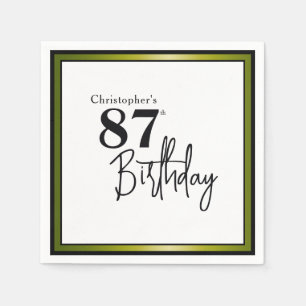 Servilleta De Papel Servilletas modernas para cumpleaños 87 elegantes