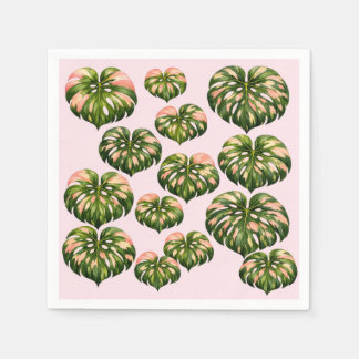Servilleta De Papel Servilletas Monstera Fiesta Rosa