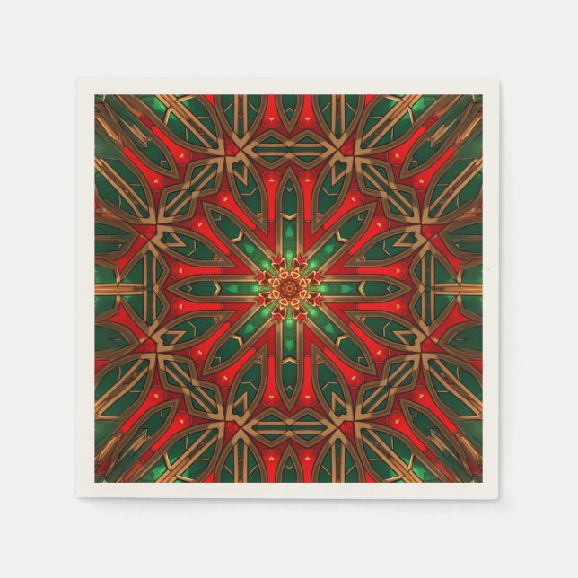 Servilleta De Papel Servilletas Navideñas Decorativas Rojas (Anverso)