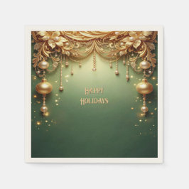 Servilleta De Papel Servilletas Navideñas Verdes Festivas Adornos Dora