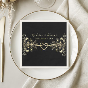 Servilleta De Papel Servilletas Negras para Boda Romántica