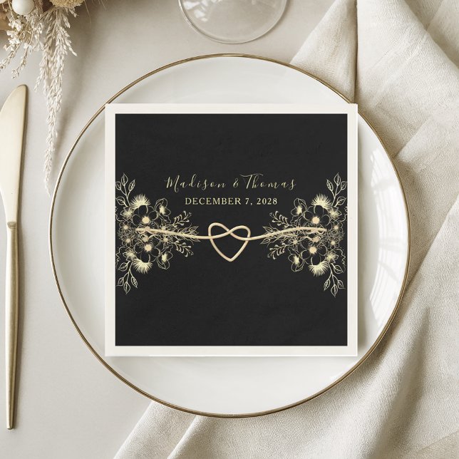 Servilleta De Papel Servilletas Negras para Boda Romántica (Subido por el creador)