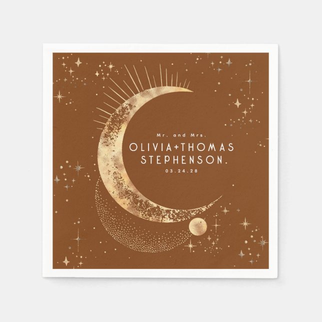 Servilleta De Papel Servilletas Nocturnas Místicas Románticas de Luna  (Anverso)