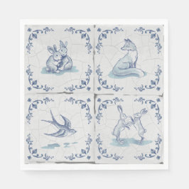 Servilleta De Papel Servilletas para almuerzo Azulejos Delft Animales