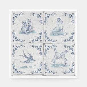 Servilleta De Papel Servilletas para almuerzo Azulejos Delft Animales 