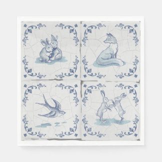 Servilleta De Papel Servilletas para almuerzo Azulejos Delft Animales
