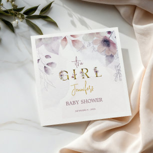 Servilleta De Papel Servilletas para Baby Shower Blush Floral con Letr