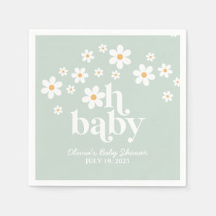 Servilleta De Papel Servilletas para Baby Shower boho Daisy verde