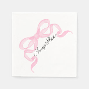 Servilleta De Papel Servilletas para baby shower con lazo rosa persona