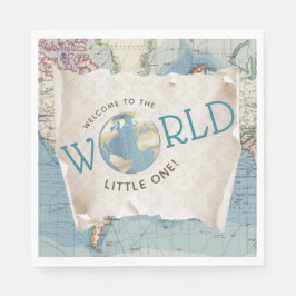 Servilleta De Papel Servilletas para baby shower con mapa antiguo