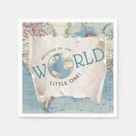 Servilleta De Papel Servilletas para Baby Shower con Mapa Antiguo