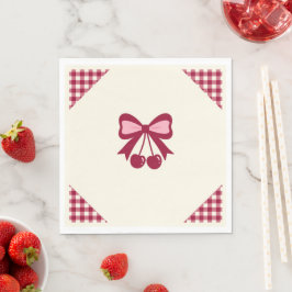 Servilleta De Papel Servilletas para Baby Shower Coquette de Cuadros d