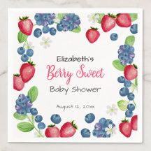Servilletas para Baby Shower de Acuarela Bayas Dul
