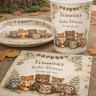 Servilleta De Papel Servilletas para Baby Shower de Animales del Bosqu