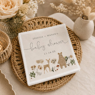 Servilleta De Papel Servilletas para baby shower de animales del bosqu