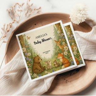 Servilleta De Papel Servilletas para Baby Shower de Animales del Bosqu