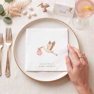 Servilleta De Papel Servilletas para Baby Shower de Cigüeña - Paquete