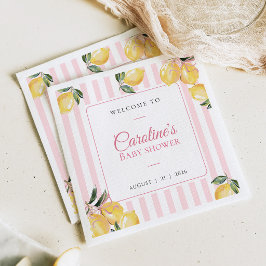 Servilleta De Papel Servilletas para baby shower de Coquette Lemon Pin