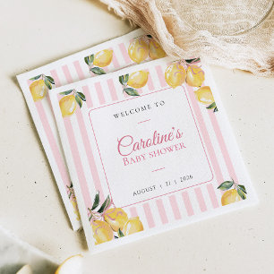 Servilleta De Papel Servilletas para baby shower de Coquette Lemon Pin