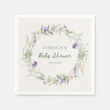 Servilletas para baby shower de flores silvestres