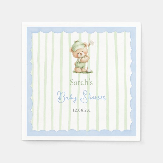 Servilleta De Papel Servilletas para baby shower de golf (Anverso)