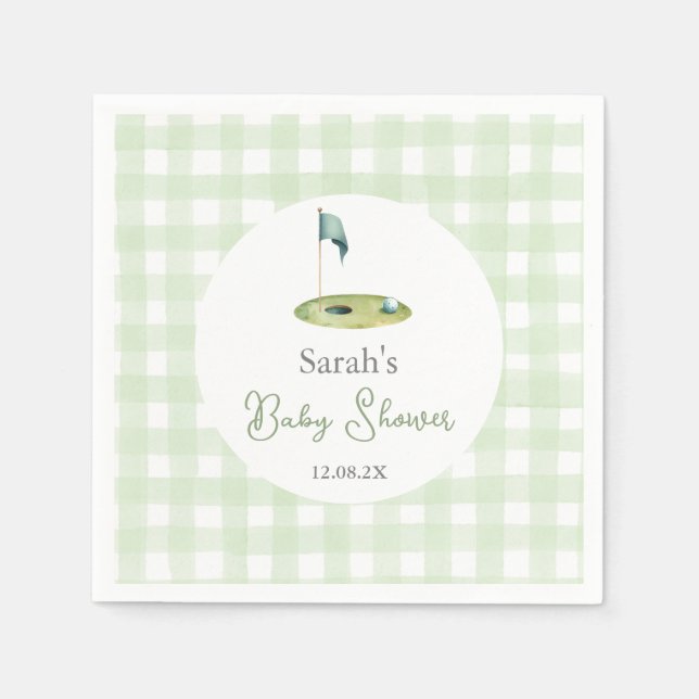 Servilleta De Papel Servilletas para baby shower de golf (Anverso)