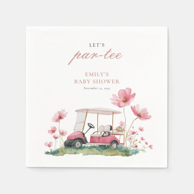 Servilleta De Papel Servilletas para Baby Shower de golf Let's Par-tee (Anverso)