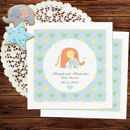 Servilleta De Papel Servilletas para Baby Shower de Mamá y Elefante Az