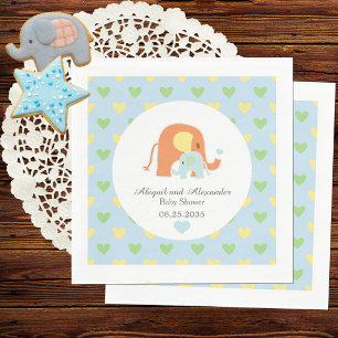 Servilleta De Papel Servilletas para Baby Shower de Mamá y Elefante Az