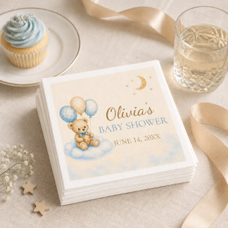 Servilleta De Papel Servilletas para Baby Shower de Osito de Peluche