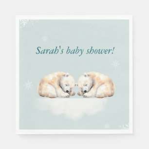 Servilleta De Papel Servilletas para Baby Shower de Osos Polares Gemel