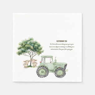 Servilleta De Papel Servilletas para Baby Shower de Tractor Verde Acua