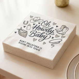 Servilleta De Papel Servilletas para Baby Shower de Vaquero Bebé Occ