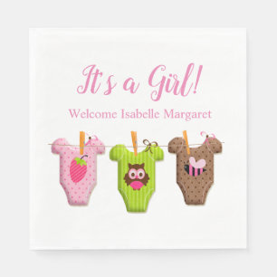Servilleta De Papel Servilletas para Baby Shower Es Una Niña Ropa de B