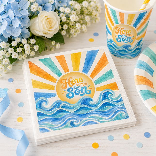 Servilleta De Papel Servilletas para Baby Shower Here Comes the Son (Here Comes The Son Paper Napkins)