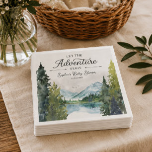 Servilleta De Papel Servilletas para Baby Shower Let The Adventure Beg