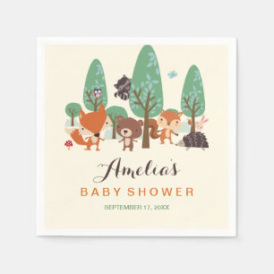 Servilleta De Papel Servilletas para Baby Shower Little Woodland Frien