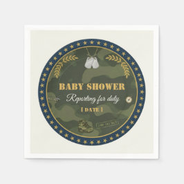 Servilleta De Papel Servilletas para Baby Shower Militar Presentándose