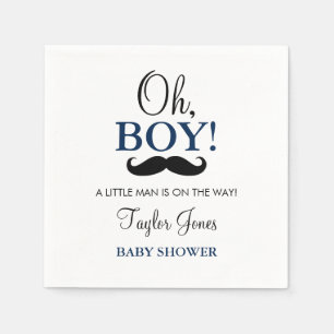 Servilleta De Papel Servilletas para Baby Shower Oh Boy Bigote