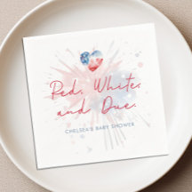 Servilletas para Baby Shower Rojo Blanco y Debidas