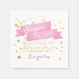 Servilleta De Papel Servilletas para Baby Shower Rosa y Dorado Sugar &